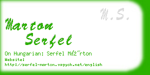 marton serfel business card